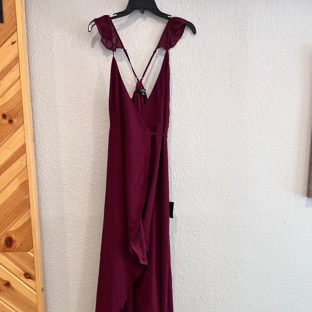 Burgundy High Low Wrap Dress- NWT